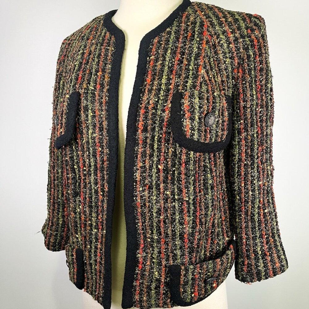 Vintage 50s Custom Boucle Jacket Lesur Paris Fabric Utah Tailoring Cropped Tweed